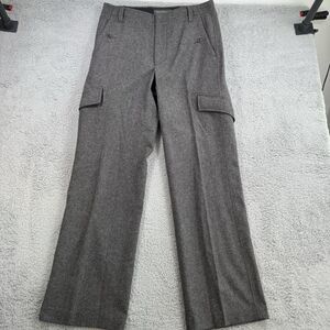 Banana Republic Pants Mens 33x33 Charcoal Gray Cargo Flannel Wool Blend